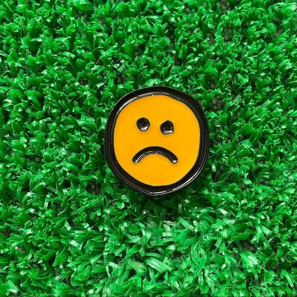 Unhappy Sad  Face Enamel Pin/ Brooch Lapel - Picture 6 of 6